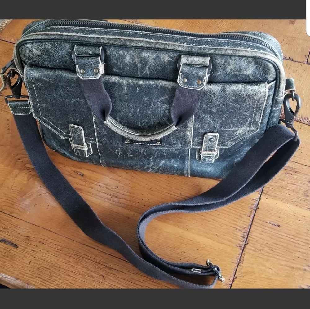 Andrew Marc Distressed Men's Retrocalf Briefcase